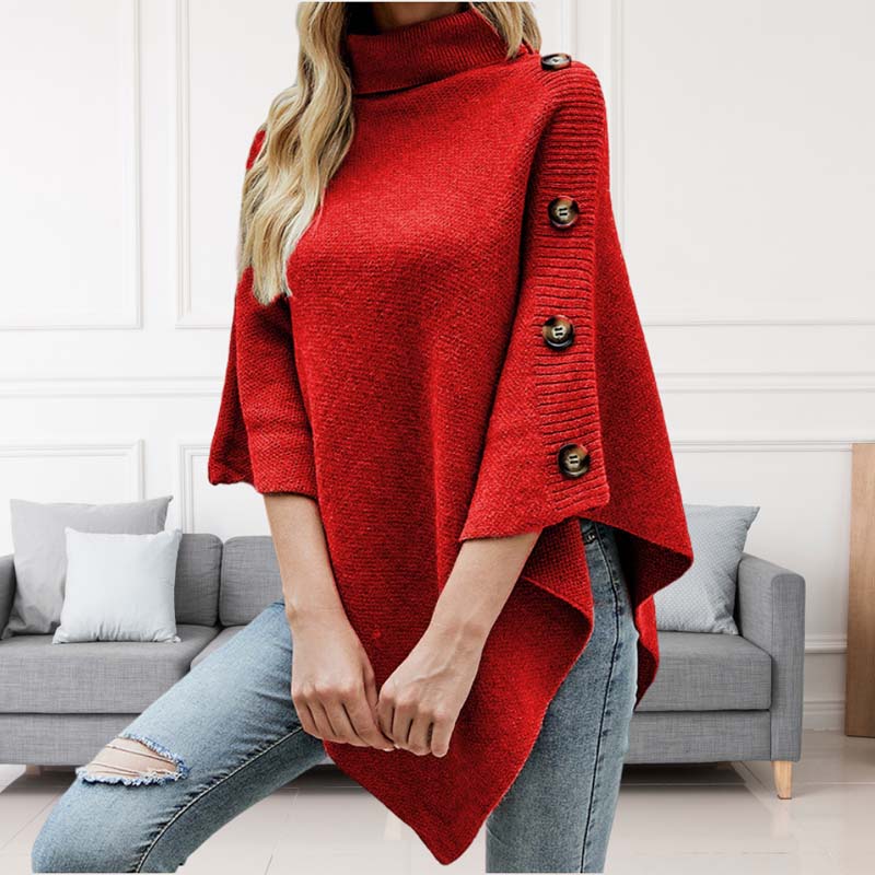 Jersey de Cuello Vuelto con Botones