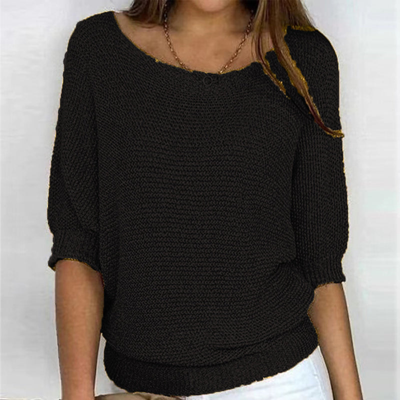 Jersey de Punto Liso Manga Tres Cuartos