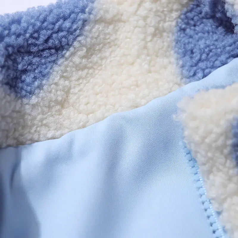 Dianne | Chamarra polar reversible con corazones