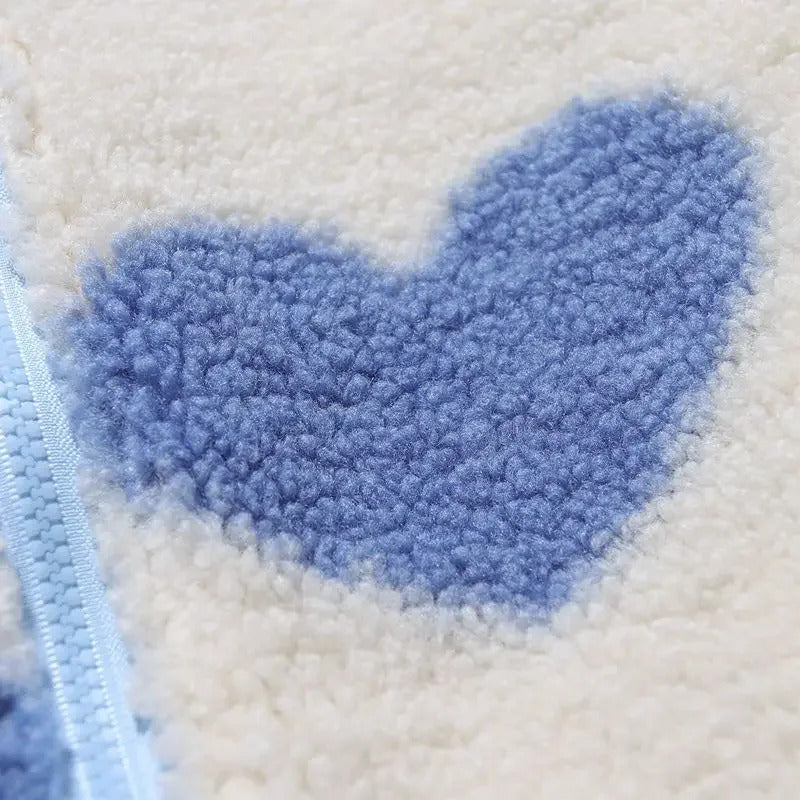 Dianne | Chamarra polar reversible con corazones