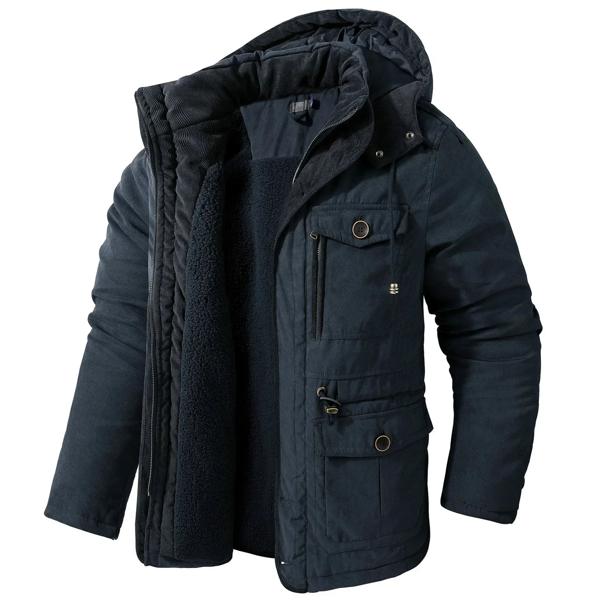 NILSEN - Abrigo de invierno grueso y acolchado con capucha para hombre