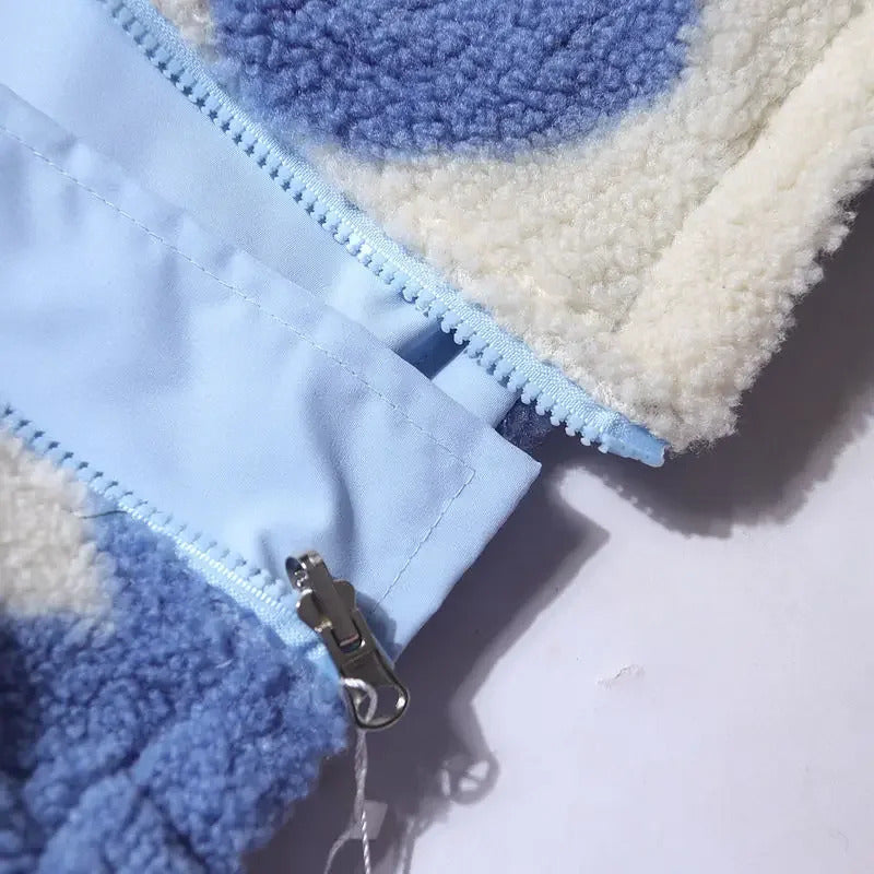 Dianne | Chamarra polar reversible con corazones