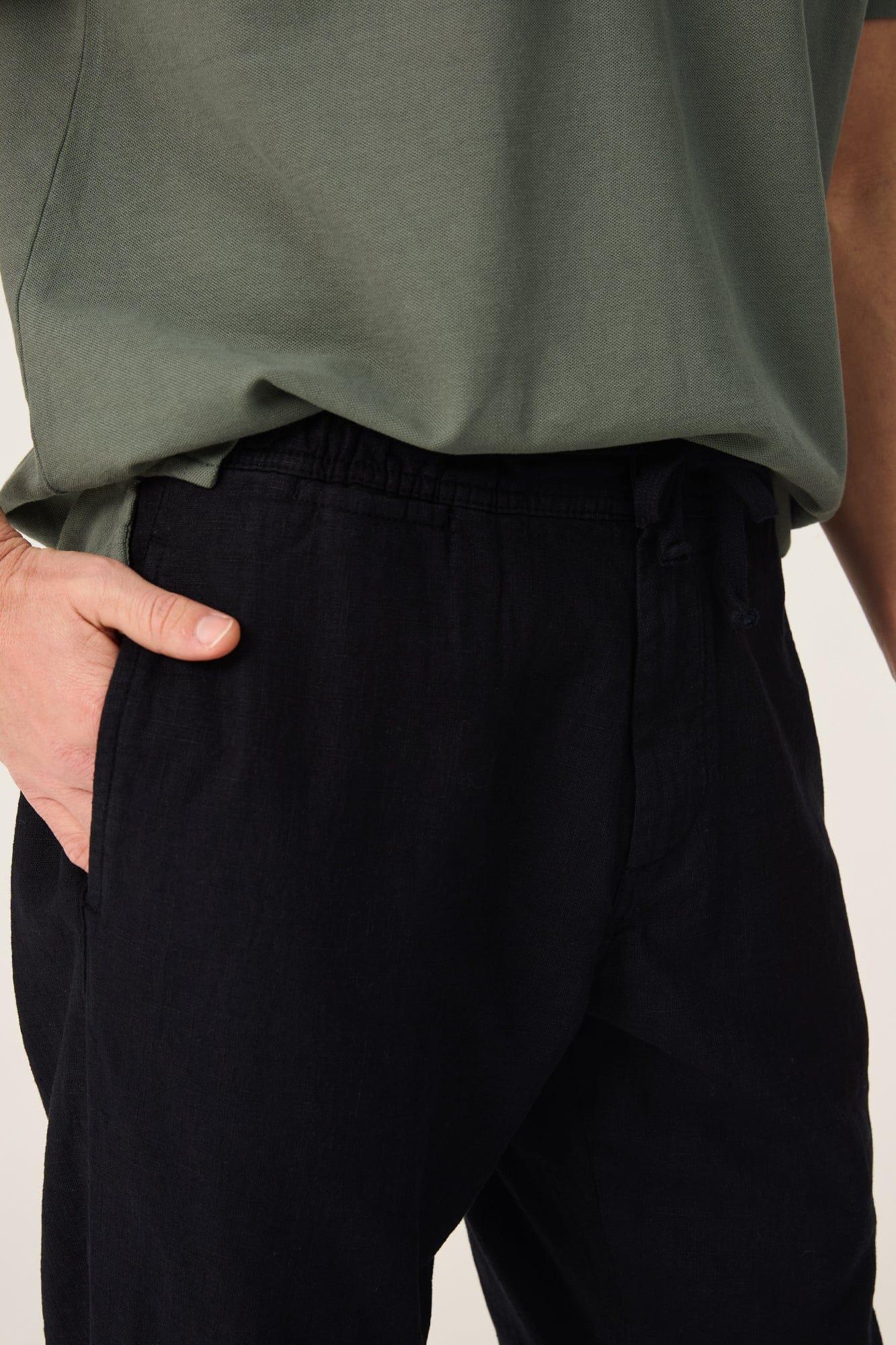 Pantalón de Lino Azul Marino