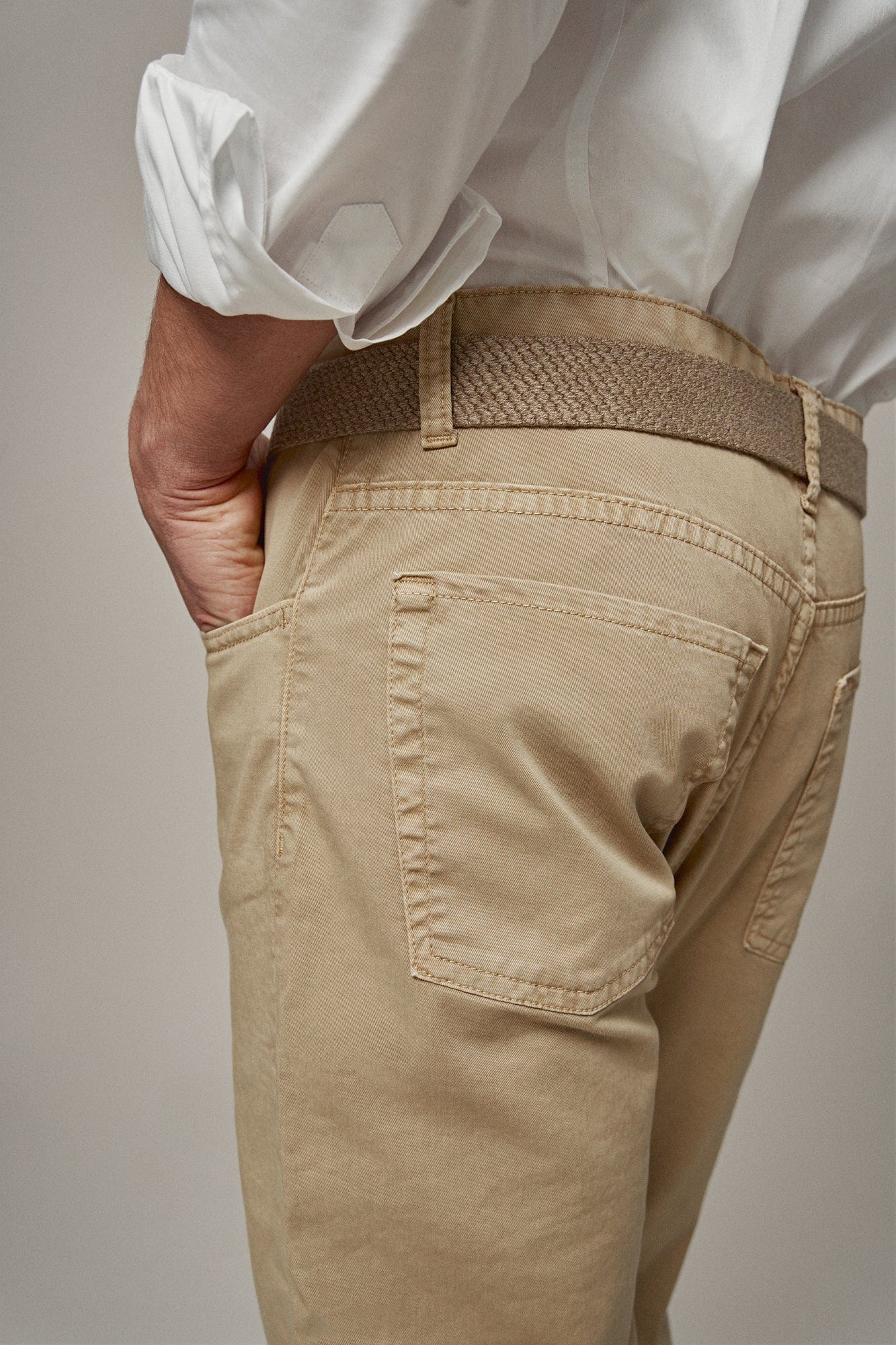 Pantalón algodón Beige