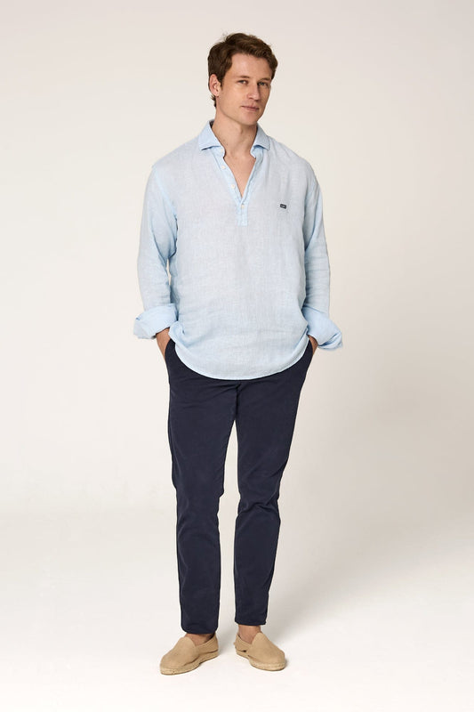 Polera de Lino Azul