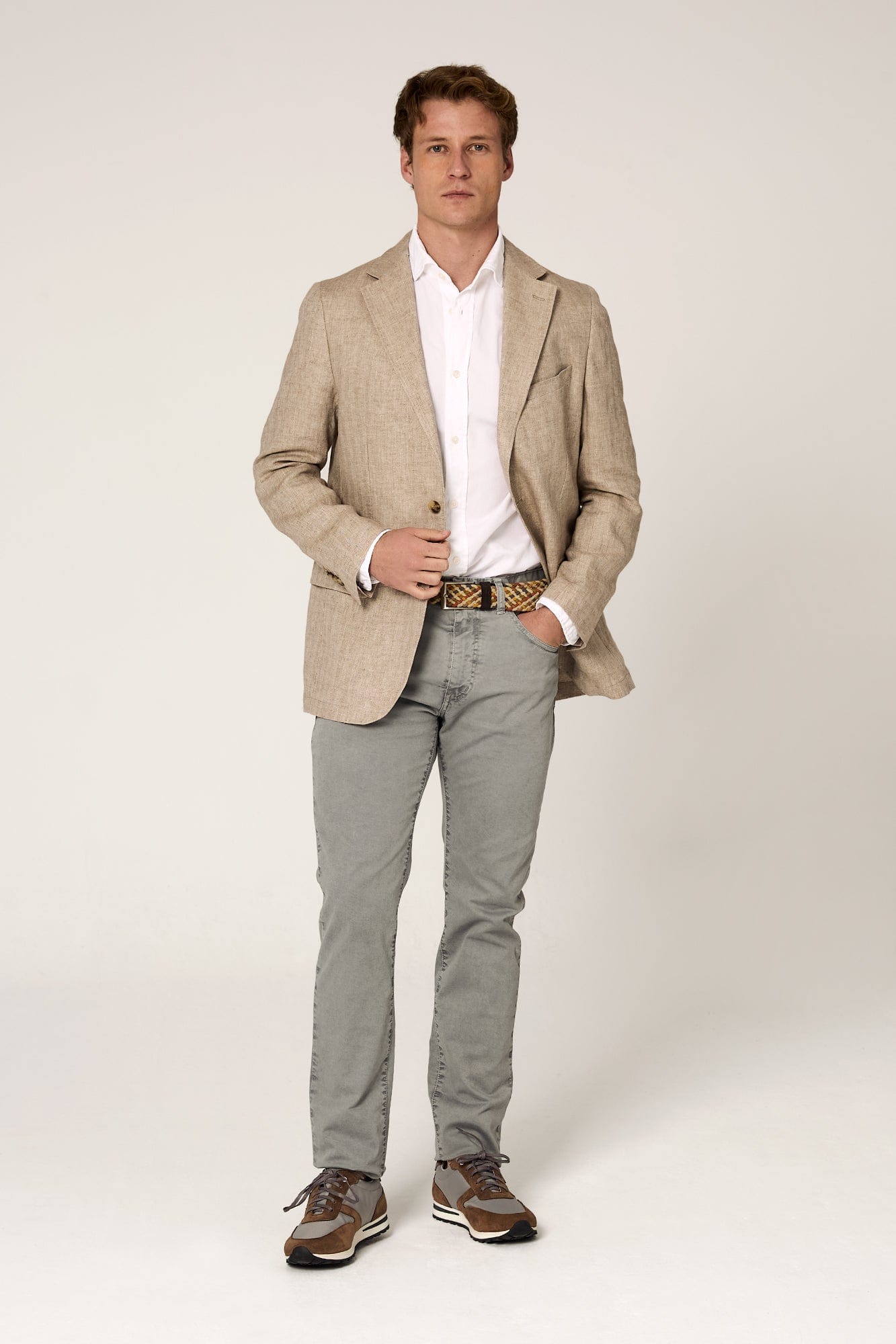 Blazer Lino Espiga Beige