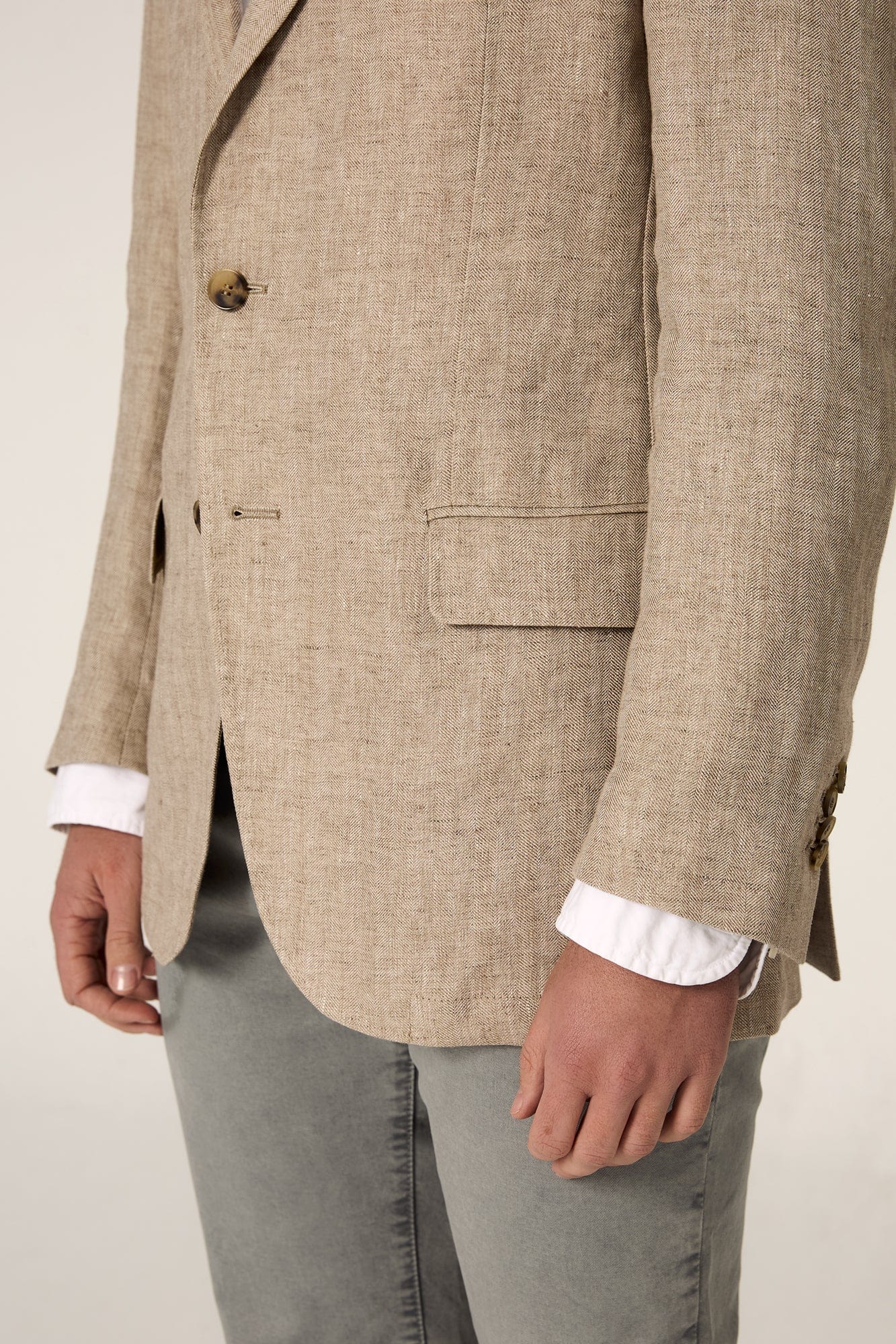 Blazer Lino Espiga Beige
