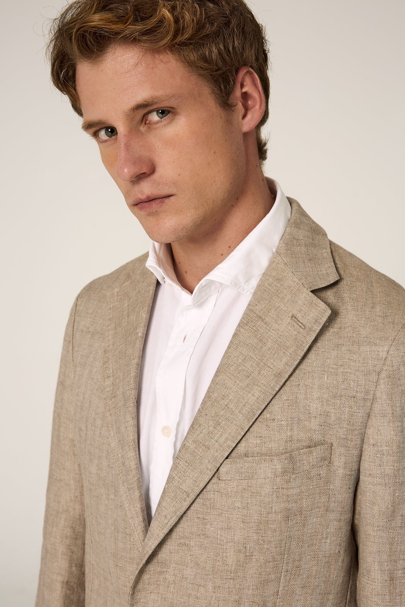 Blazer Lino Espiga Beige