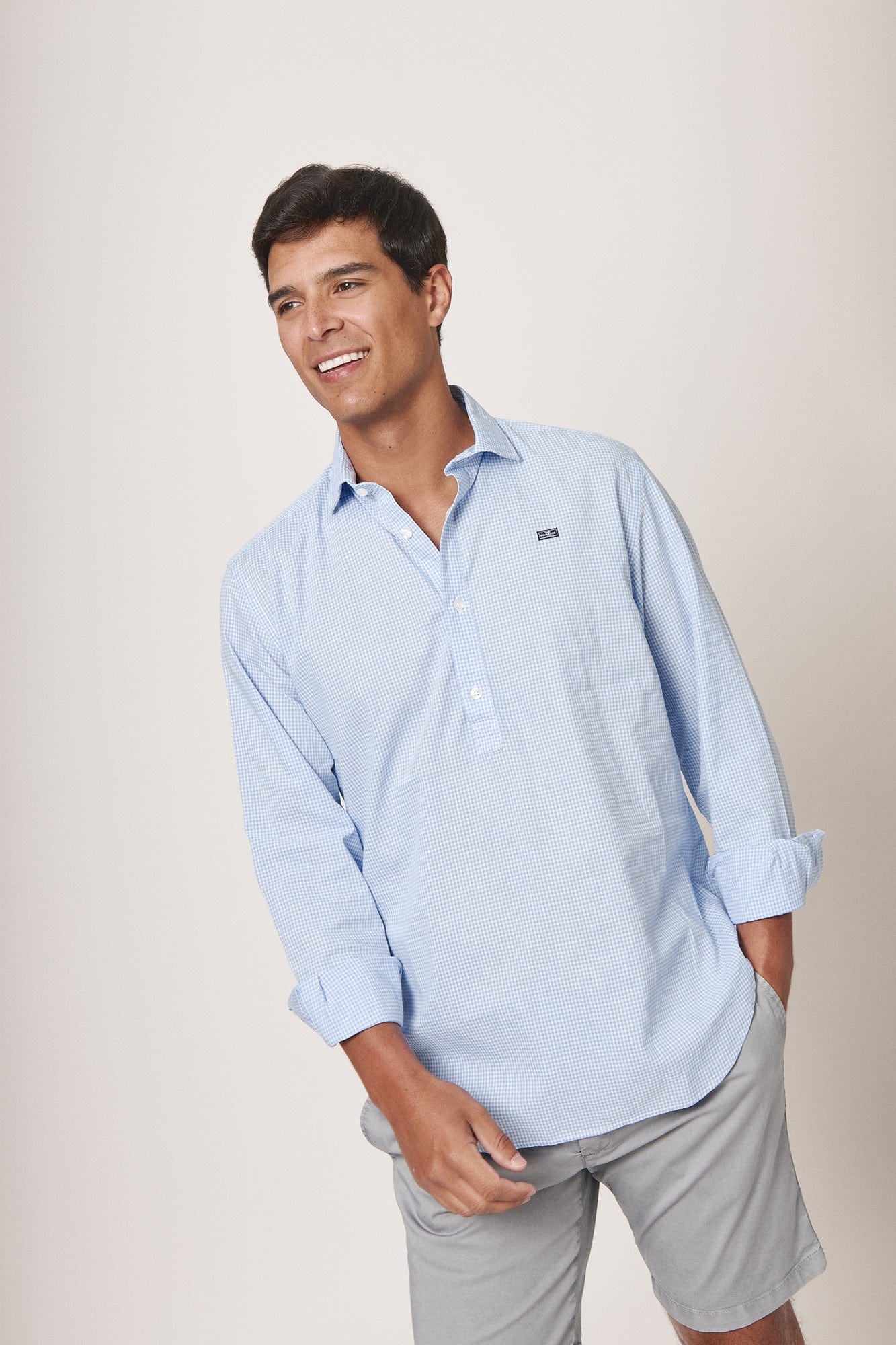 Polera Cuadro Pequeño Azul