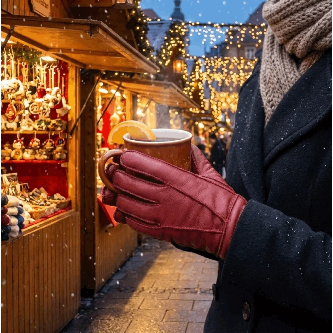 Guantes de Piel Napa con Forro de Borrego
