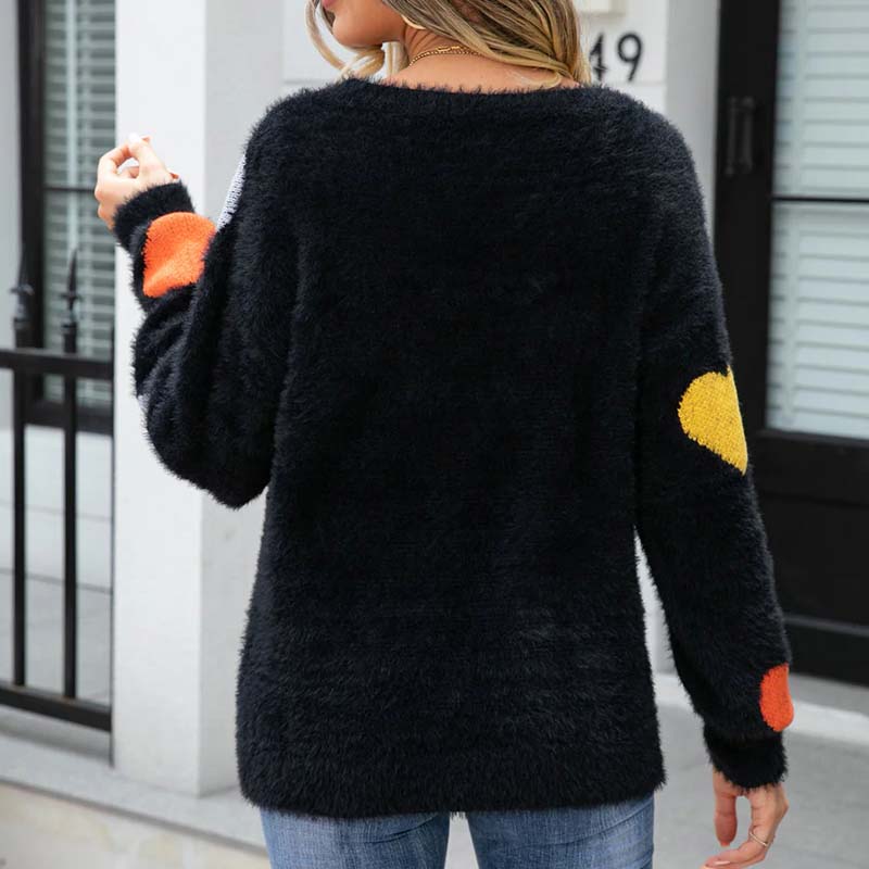 Jersey de Punto con Motivo de Corazón