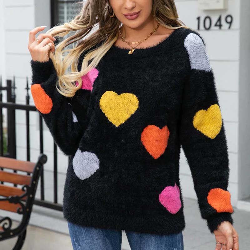 Jersey de Punto con Motivo de Corazón