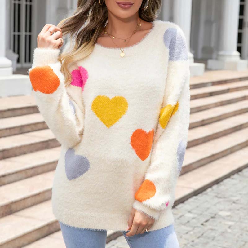 Jersey de Punto con Motivo de Corazón