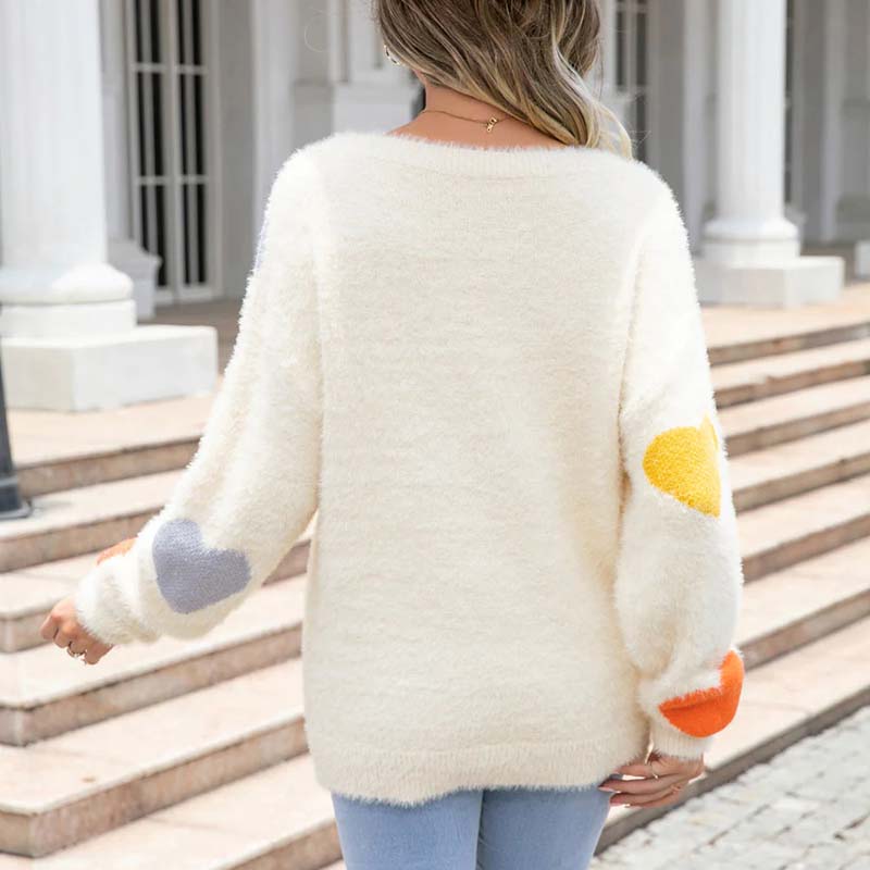 Jersey de Punto con Motivo de Corazón