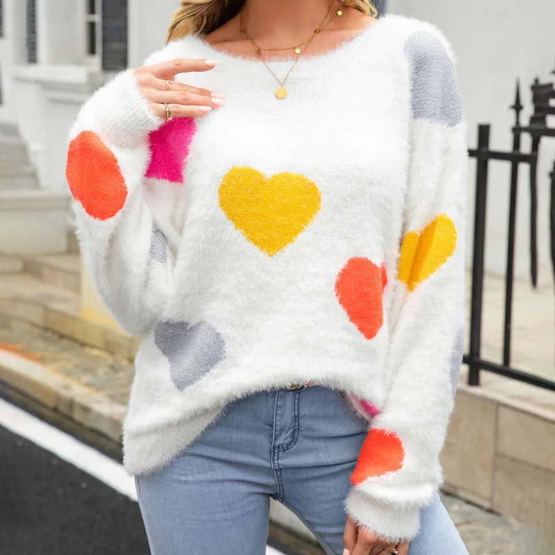 Jersey de Punto con Motivo de Corazón