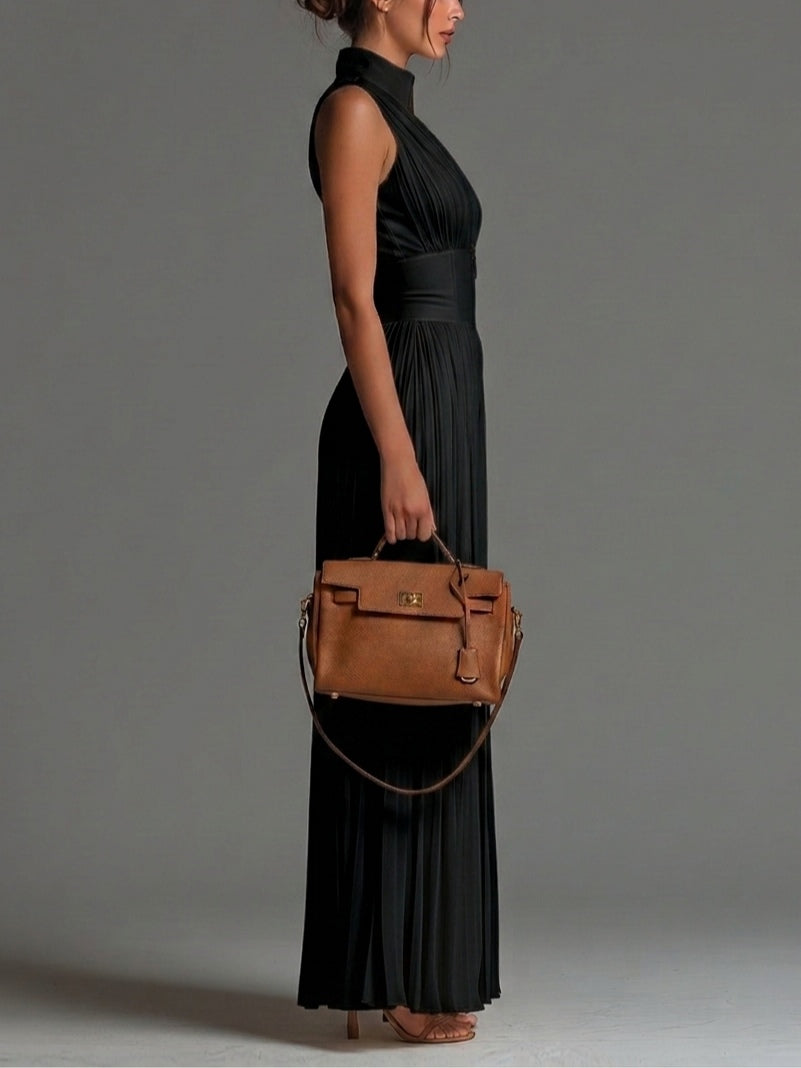 Mono Negro Elegante de Pierna Ancha