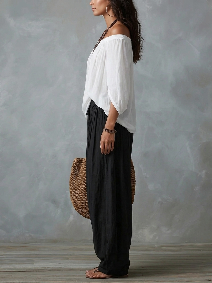 Conjunto Boho de Top y Pantalón Bombacho