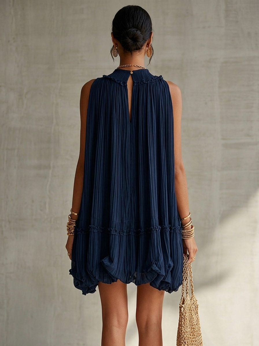Minivestido de Gasa con Volantes
