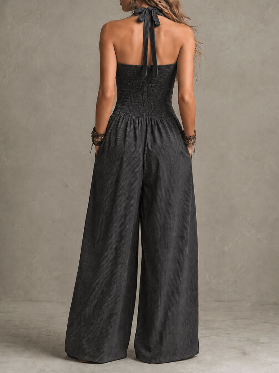 Mono Rayas Diplomáticas con Escote Halter