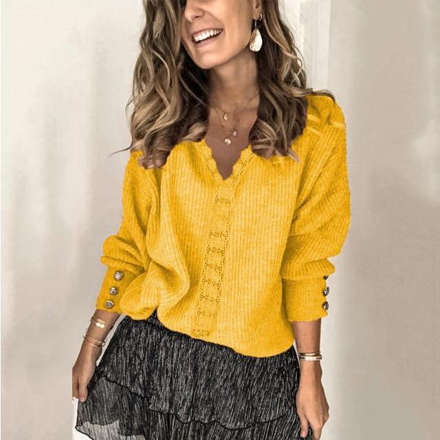 Jersey Elegante con Detalles de Encaje