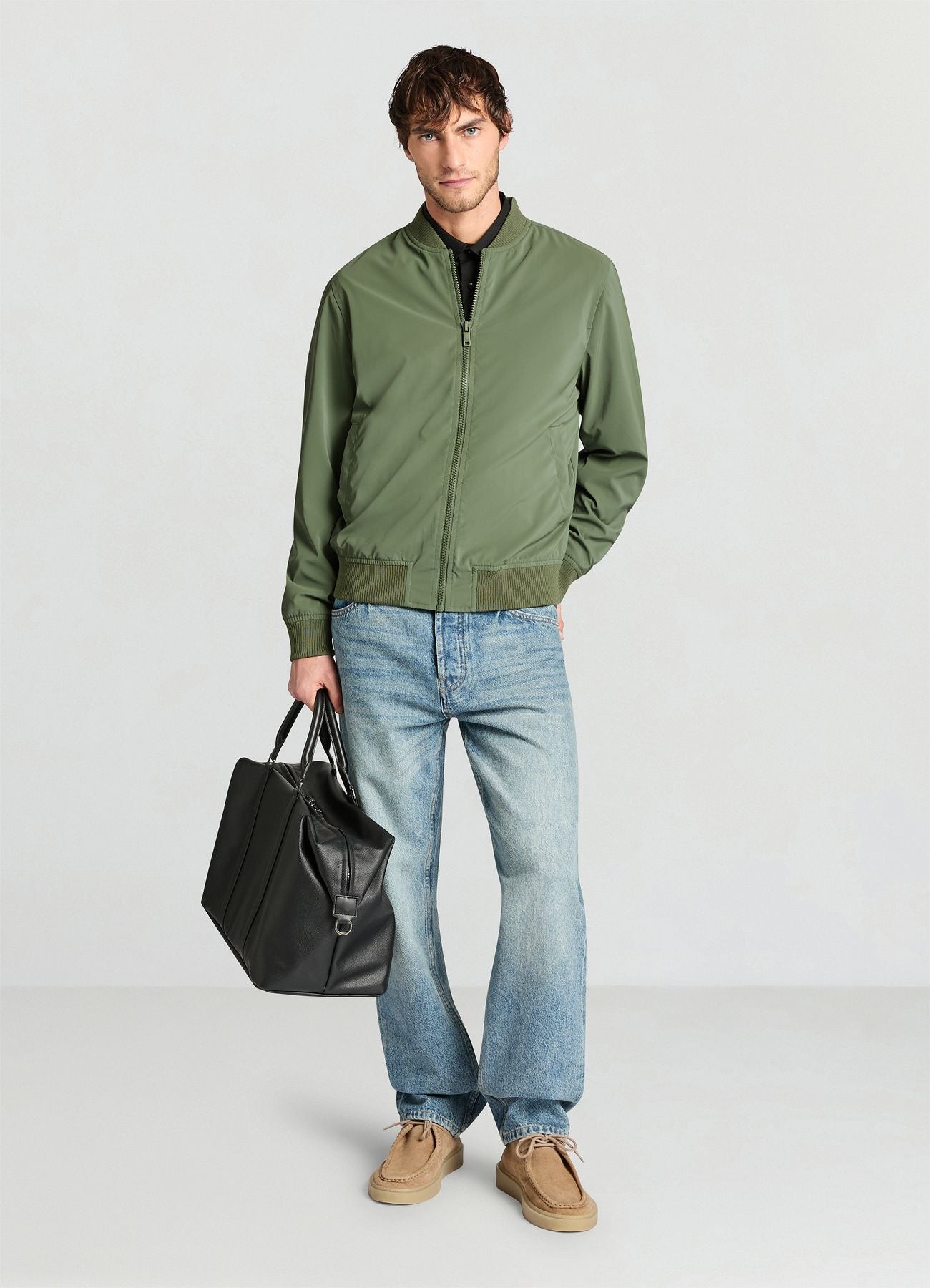 Cazadora Bomber Verde Militar con Cremallera