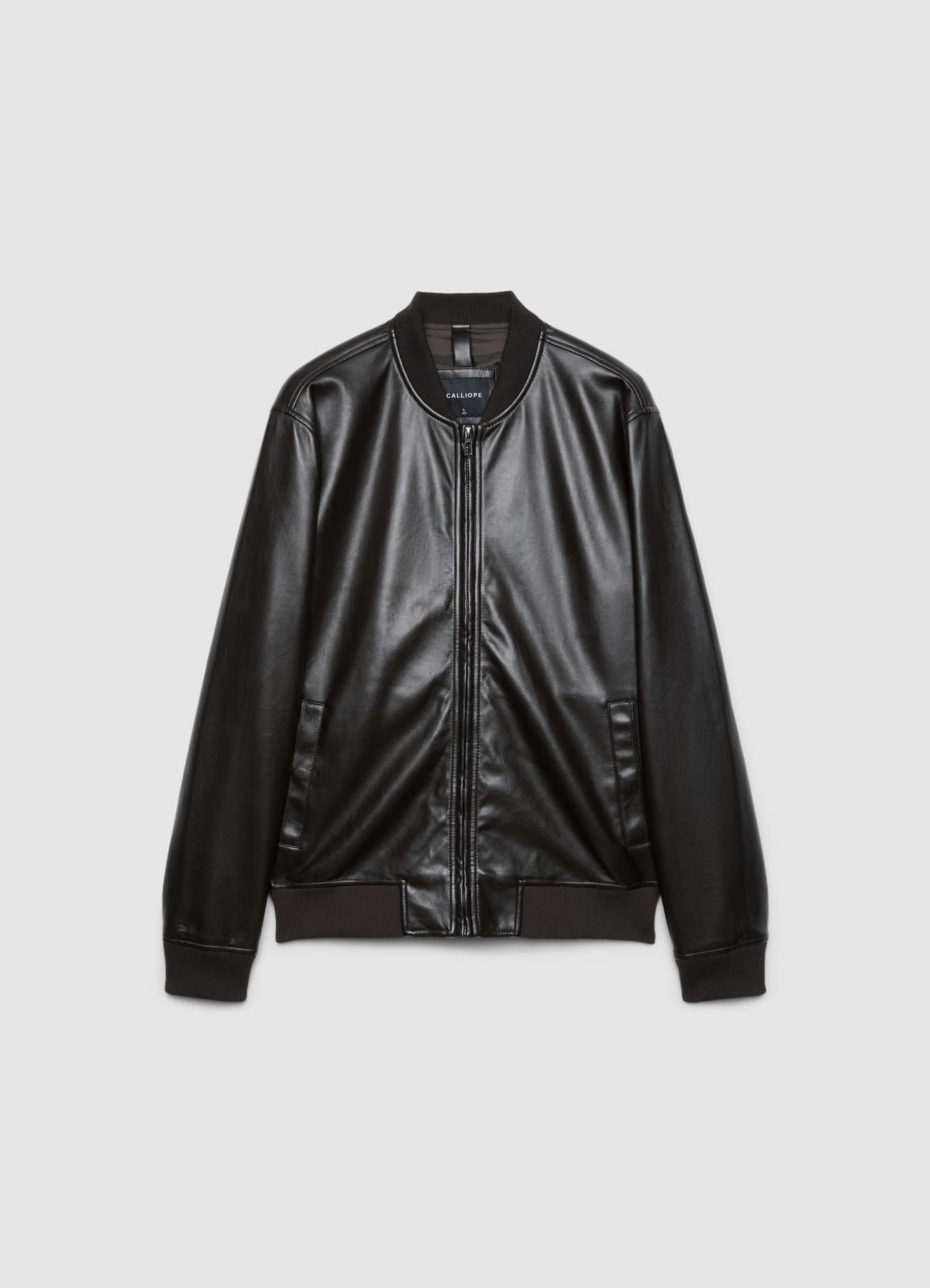 Cazadora Bomber con Cremallera y Ribetes Acanalados