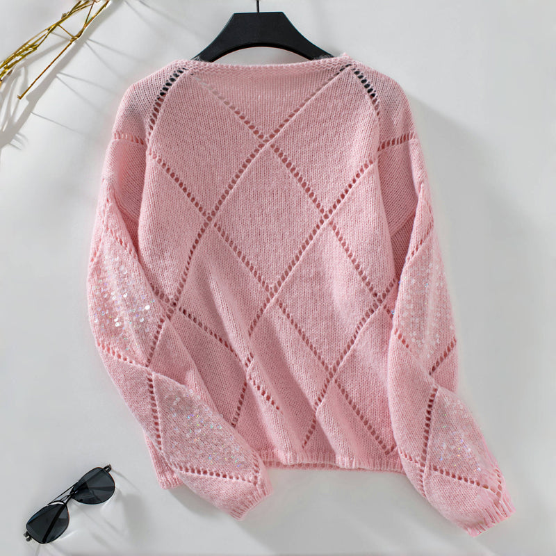 Jersey de Punto Calado con Lentejuelas