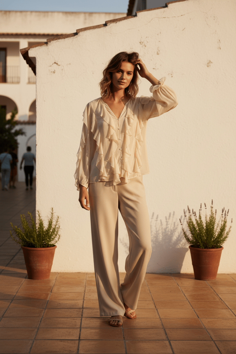 Blusa Bolta Elegancia Relajada