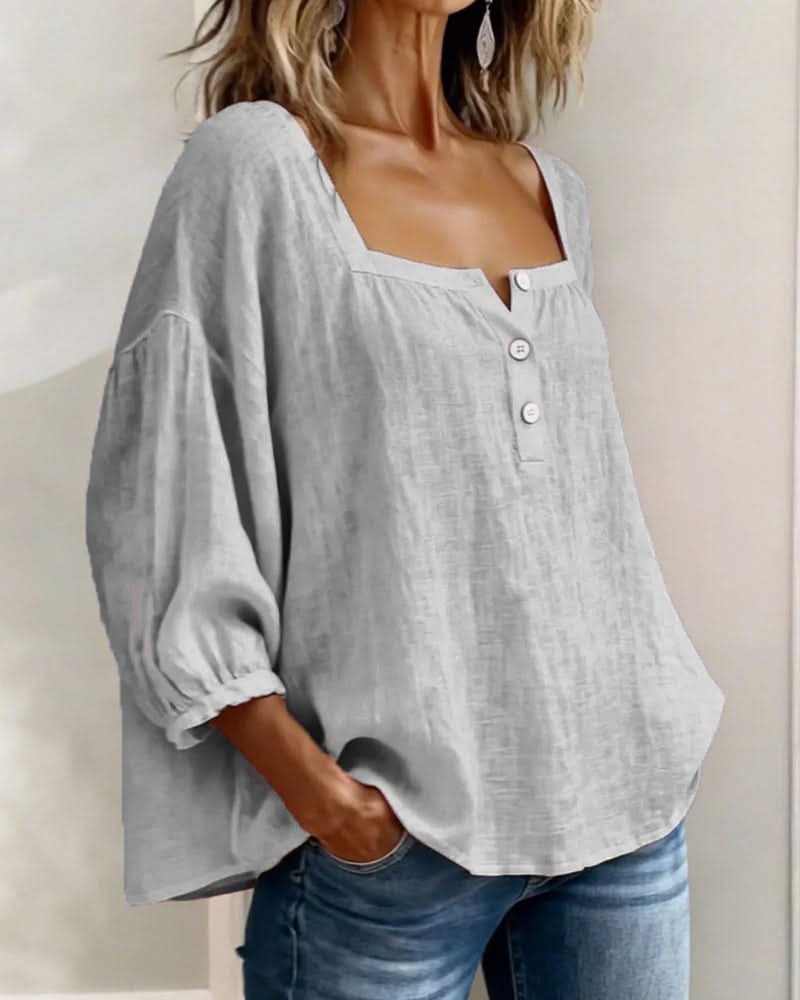 Blusa Florence Manga Abullonada
