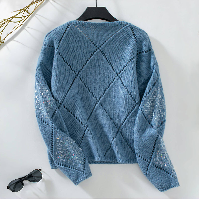 Jersey de Punto Calado con Lentejuelas