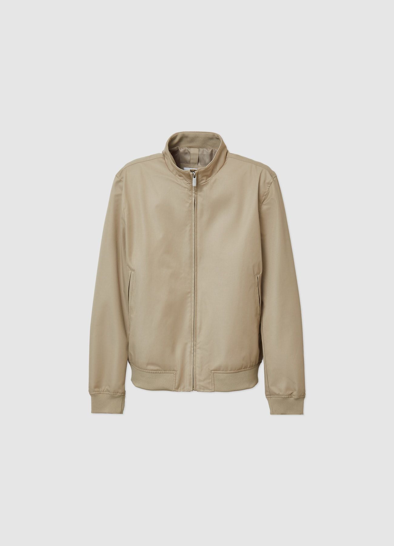 Cazadora Bomber Cuello Alto Beige