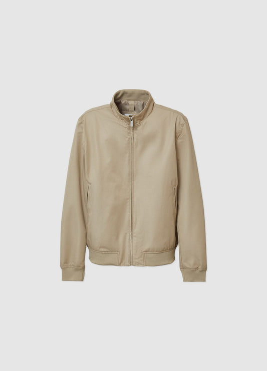 Cazadora Bomber Cuello Alto Beige