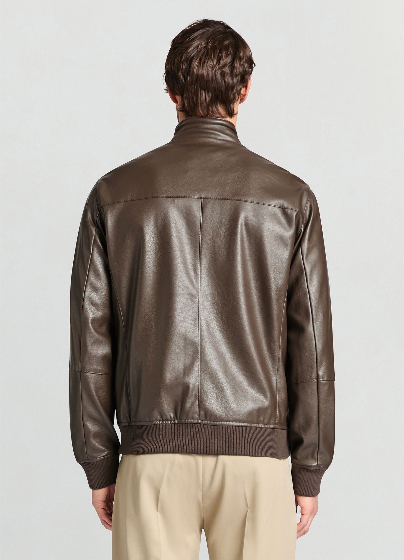 Cazadora Bomber Napa Sintética Marrón