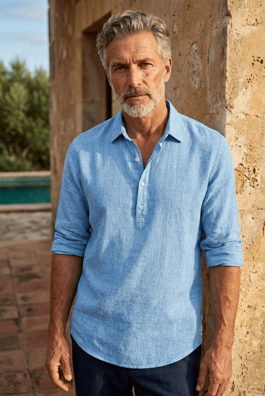 Camisa en Mezcla de Algodón de Fin de Semana