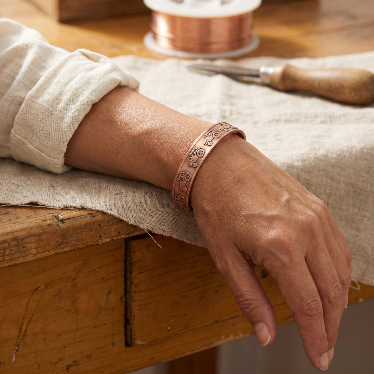 Pulsera de Cobre Martillada