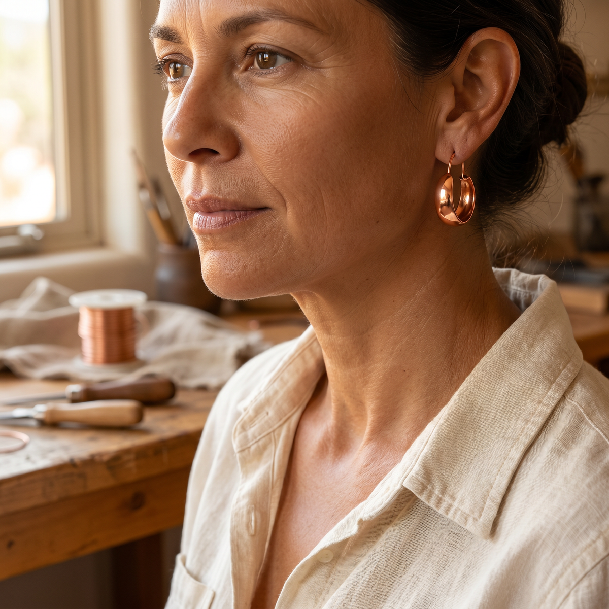 Aretes de Aro de Cobre