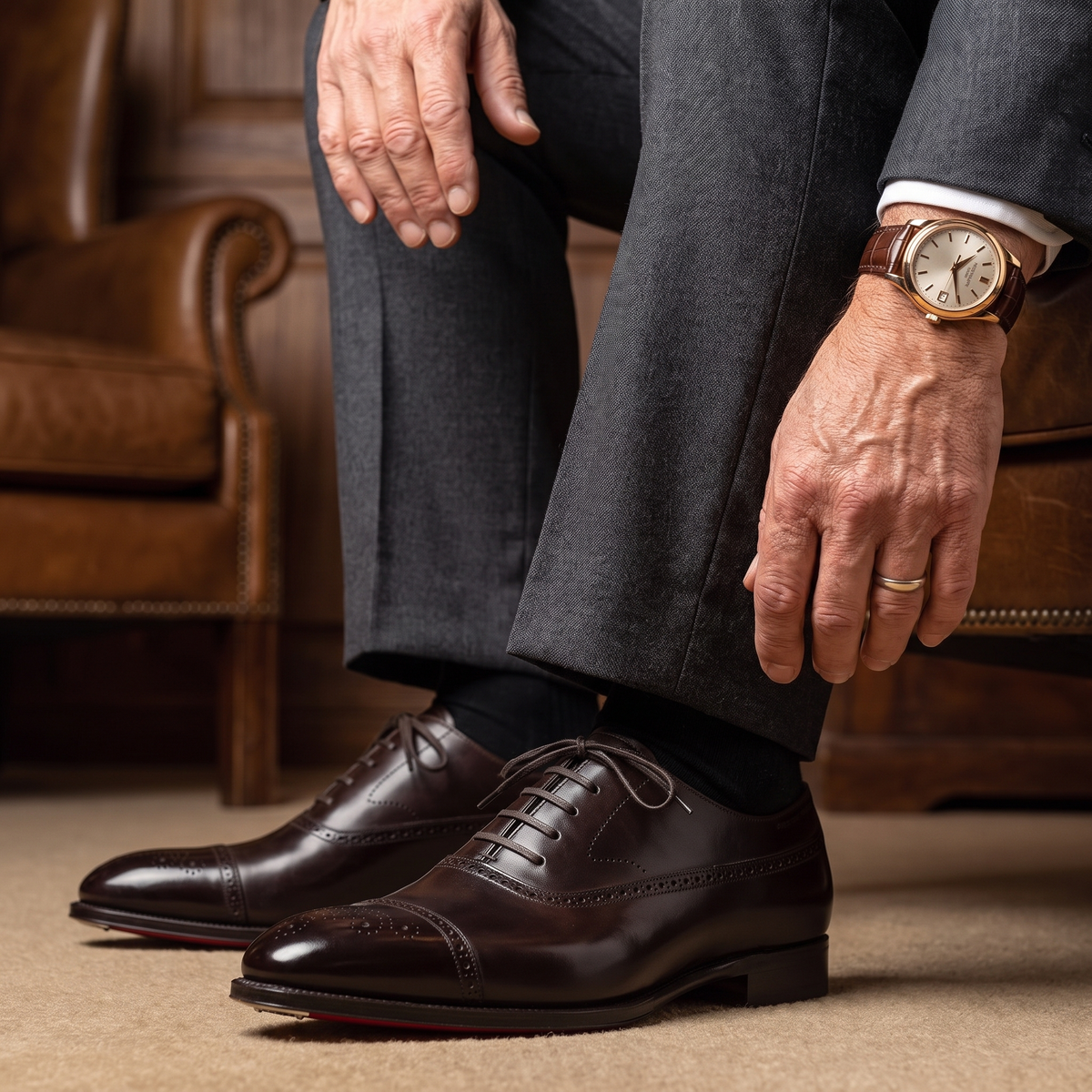 OXFORD ROYAL - Zapatos Brogue de Cuero