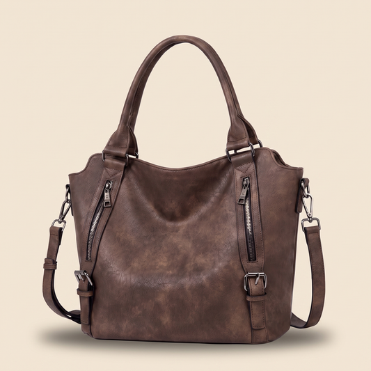 Bolso Tote Retro de Gran Capacidad sobre fondo crema