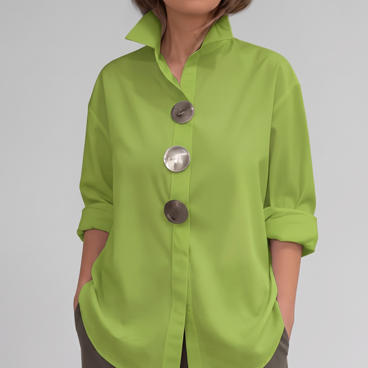 Blusa de Cuello Alto París con fondo gris claro