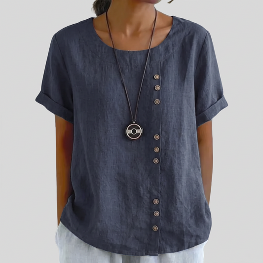 Blusa Asimetrica con fondo gris claro