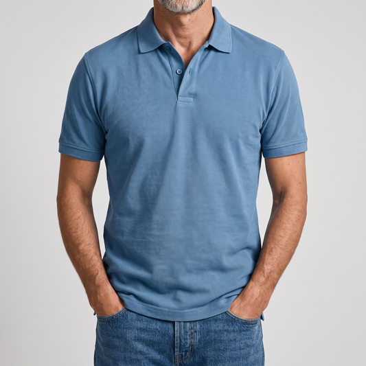 Polo de Punto Texturizado Casual-Polished con fondo gris claro
