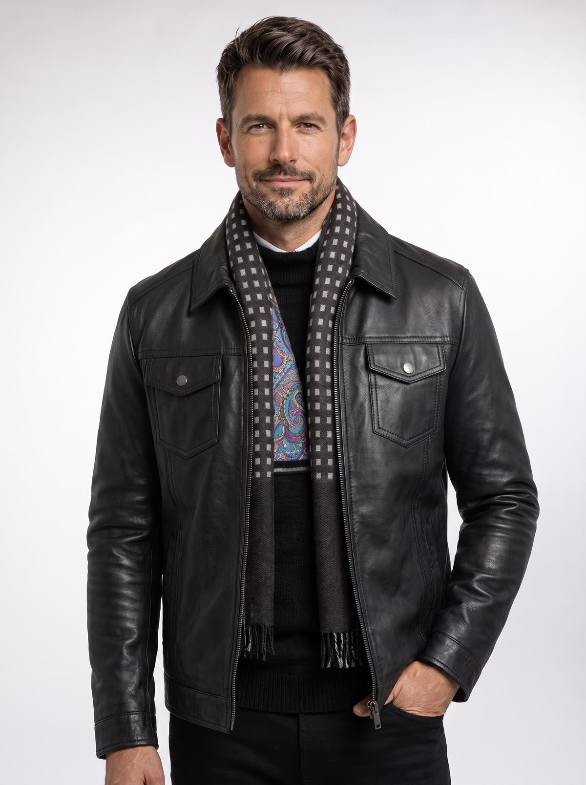 Chaqueta Premium Loren con fondo claro tipo estudio