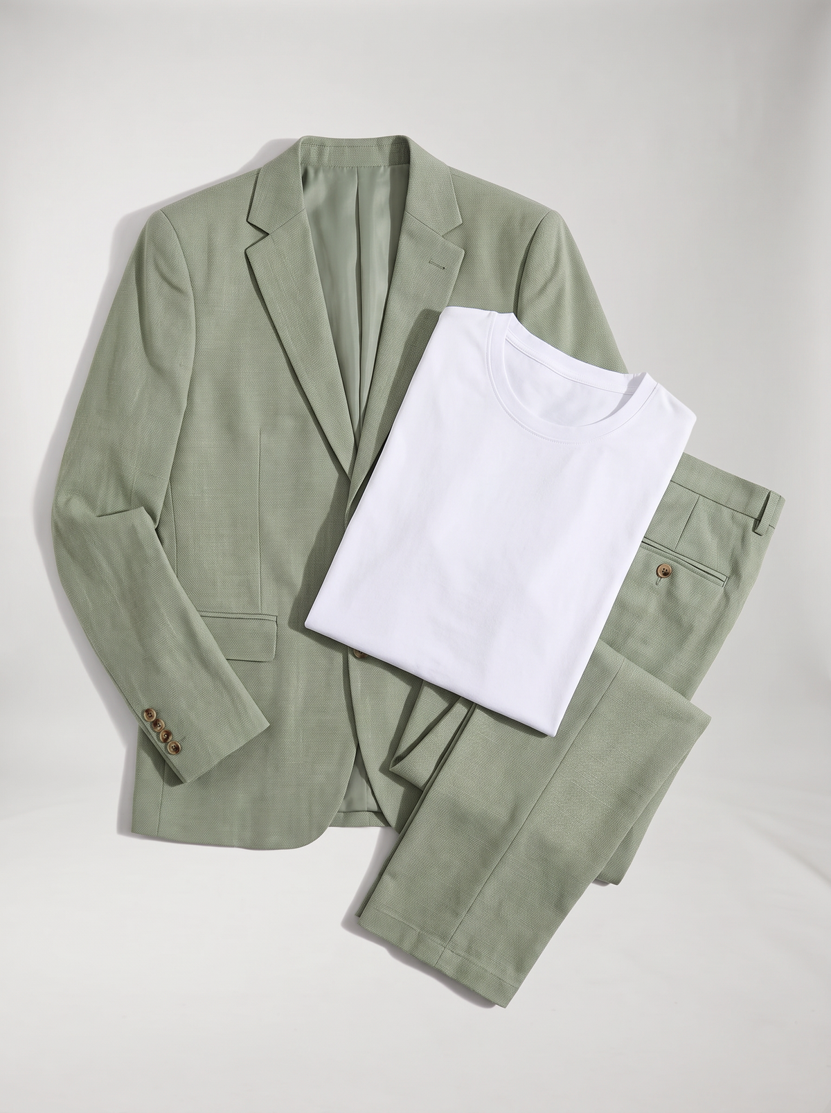 Enzo Conjunto Elegante Monocromático, prendas sobre fondo claro