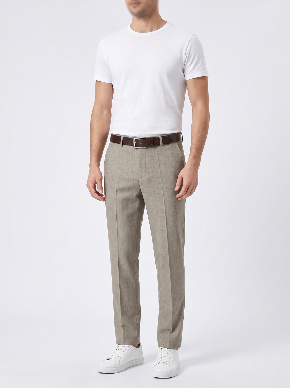 Harrington Trousers con fondo blanco liso