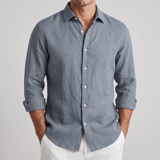 Camisa de Algodón Esmerilado con fondo gris claro