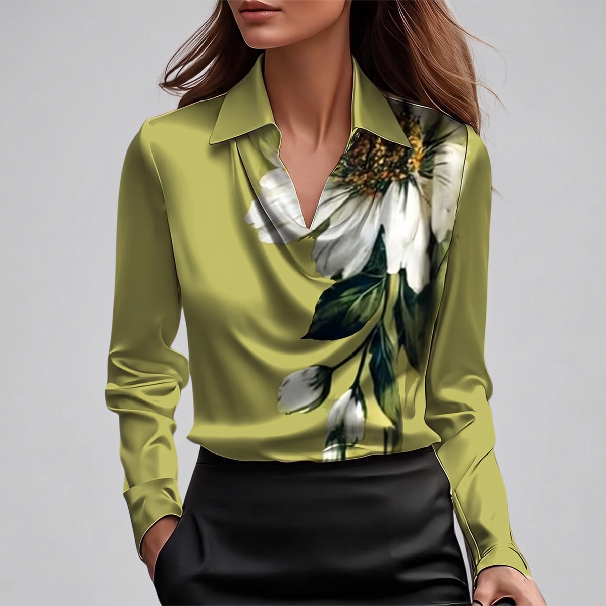Blusa Elegante Brooklyn con fondo gris claro