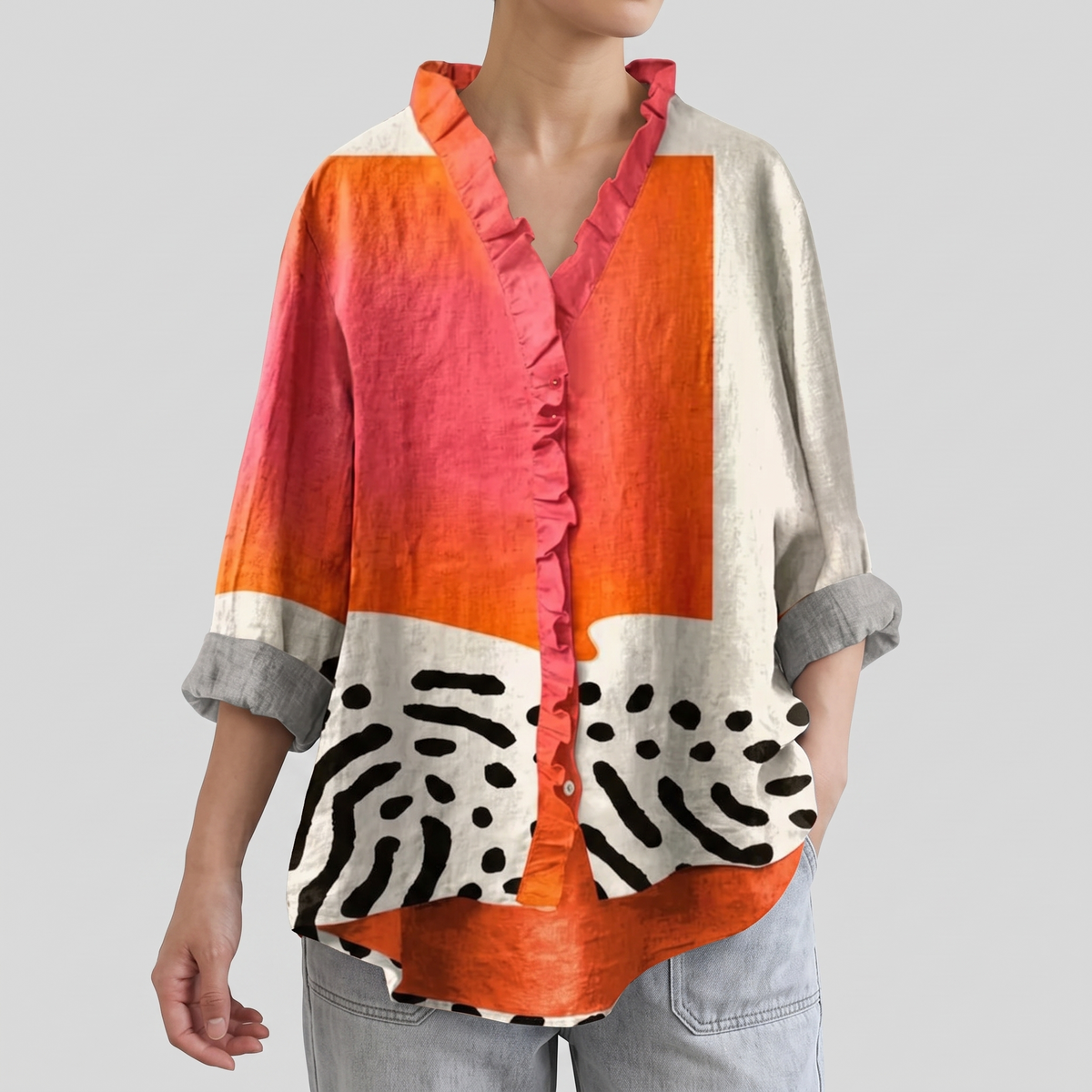 Blusa Mariel Luminosa con fondo gris claro