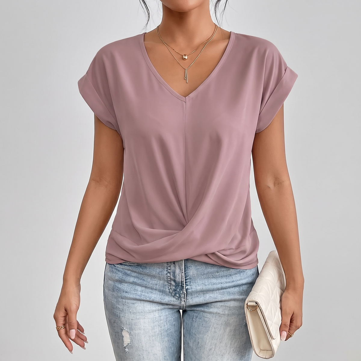 Top Talia Escote Corazón con fondo gris claro