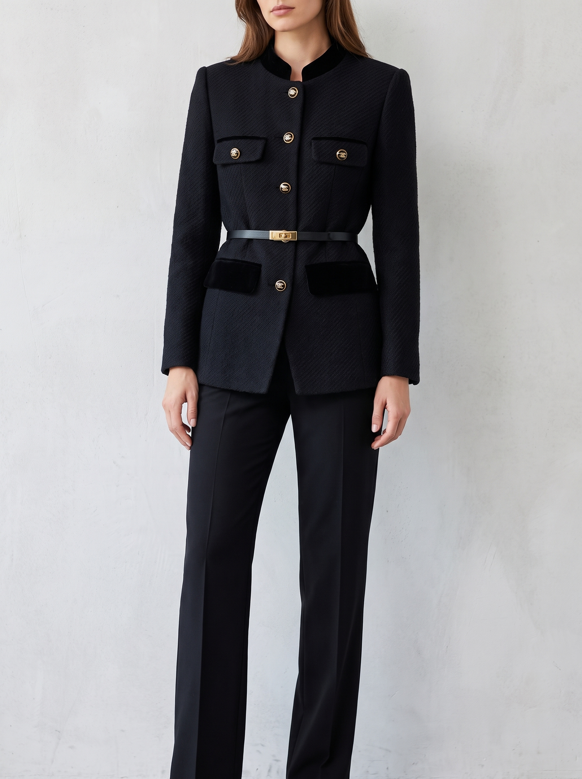 Chaqueta Sansa de Oficina con modelo, pantalón neutro