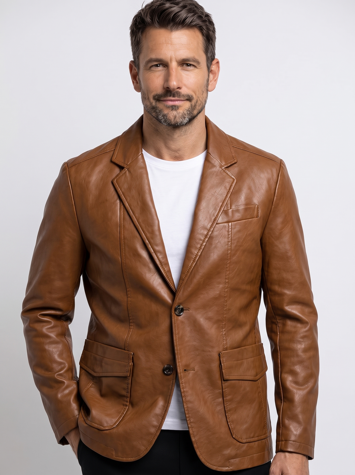 Blazer de Piel Alessandro con modelo